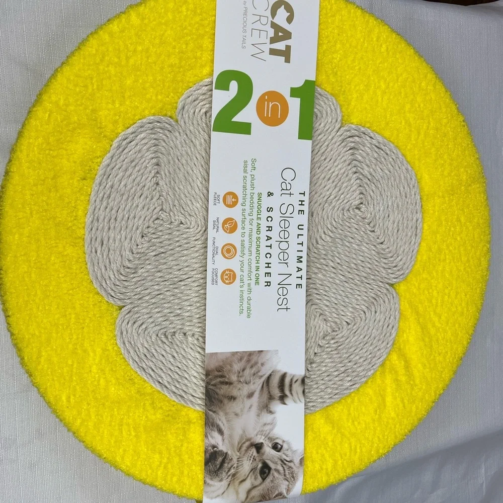 2-in-1 Yellow Cat Sleeper Nest & Scratcher